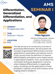 [Seminar] Differentiation, Generalized Differentiation, and Applications